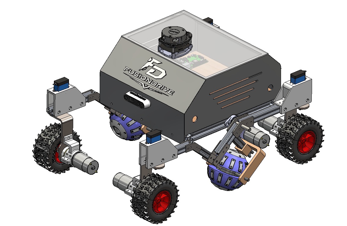 FusionDrive robotic rover mechanical CAD design
